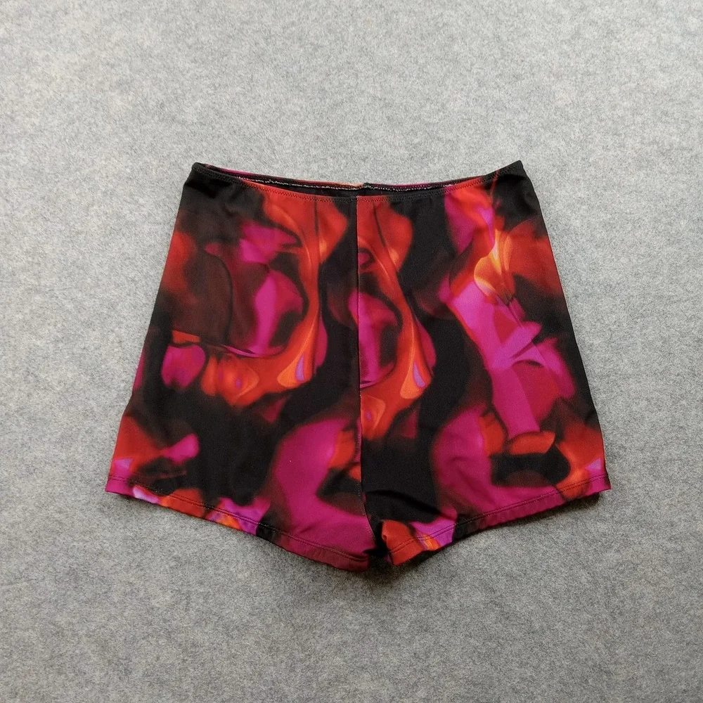 White Fox Shorts Womens Medium Multicolor Mesh High Rise‎ Hot Pants Activewear